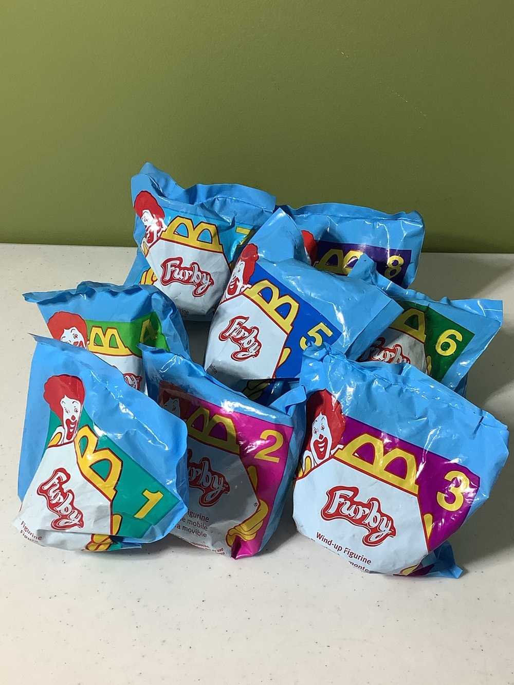 Vintage McDonalds Furby set 1-8 all in sealed packaging